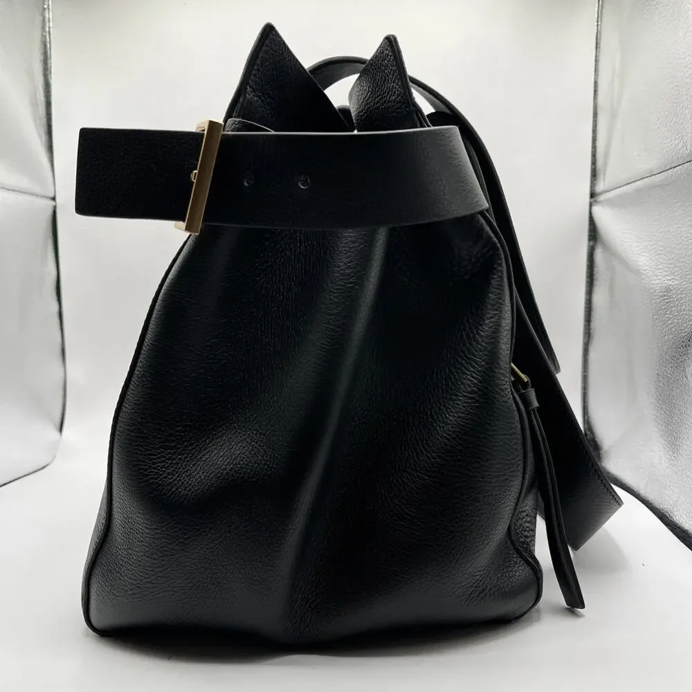 All Saints Women's Black Tote Bag Gold Hardware PEREZ LEATHER SHOULDER BAG NWT